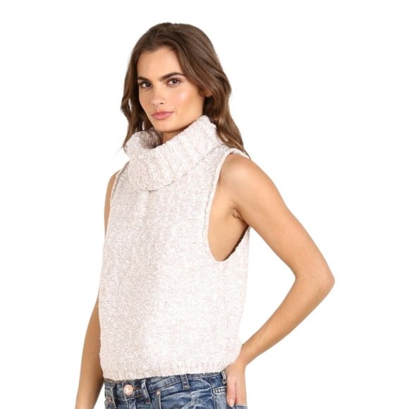 Free People Sweaters - NWT Free People Little White Lies Vest Oatmeal Womens Small Cowl Neck Sleeveless